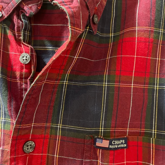 Vintage Chaps by Ralph Lauren plaid Men’s Sz M Button up Shirt - Picture 6 of 6